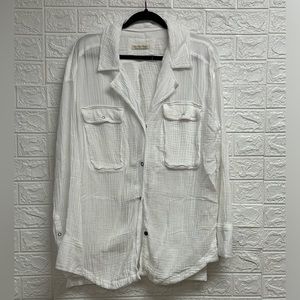 We the free medium white button down shirt